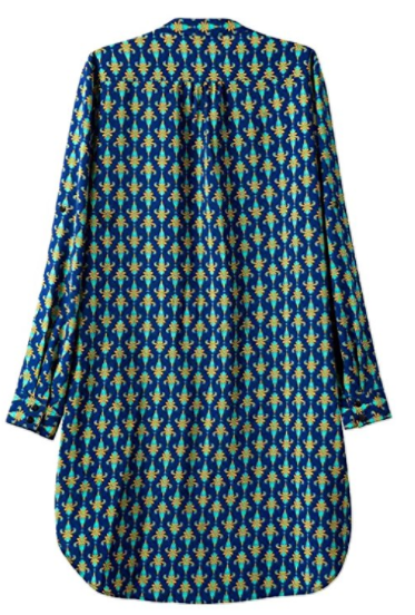 Elise Women's Bohemian V Neck Side Slit Tribal Print Shift Mini Dress