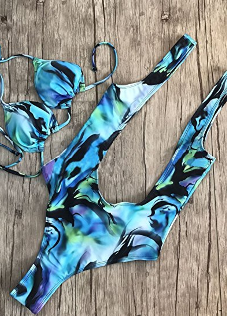Zeina Women’s One-piece Swimsuit Halter Triangle Bikini Top