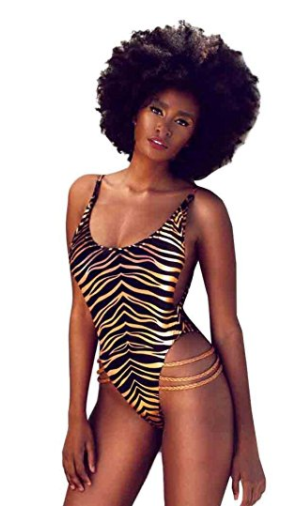 Akina African Women One-piece Leopard Backless Swimsuit