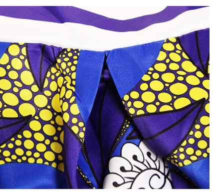 Kerry African Print High Waist A-Line Pleated Midi Skirt