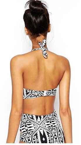 Maci Halter Geometric Print High Waisted Bikini Swimsuit Top/Bottom