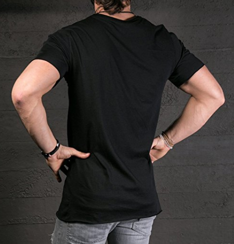 Men's Long Extended Irregular Zipper Asymmetrical TShirt