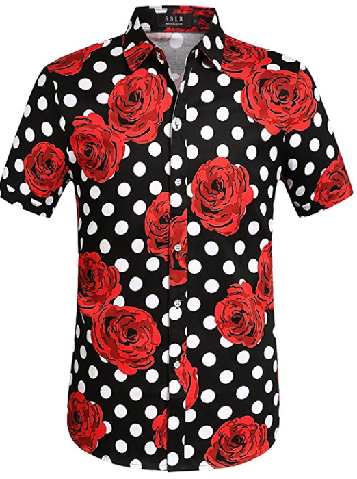 Men's Polka Dot Rose Shirt