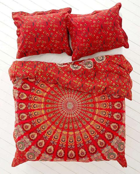 Savannah Red Mandala Bohemian Bedding Duvet Cover Set