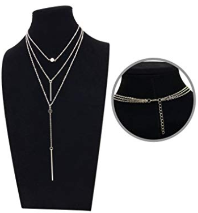 Crystal Exquisite Sequins Multi-layer Chain Beads Necklace with Feather Pendent