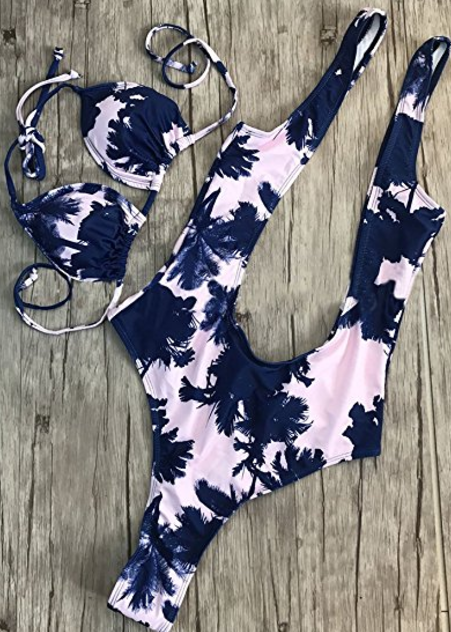 Zeina Women’s One-piece Swimsuit Halter Triangle Bikini Top
